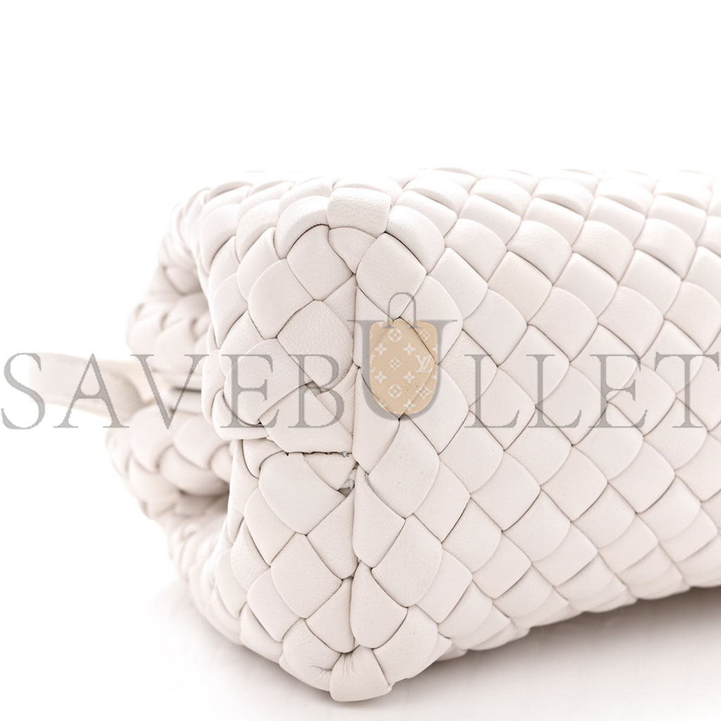 BOTTEGA VENETA NAPPA INTRECCIATO MINI TOP HANDLE SHOULDER BAG CHALK (22*17*9cm) BOTTEGA VENETA NAPPA INTRECCIATO MINI TOP HANDLE SHOULDER BAG CHALK (22*17*9cm)